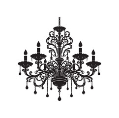 chandelier vector illustration icon silhouette style