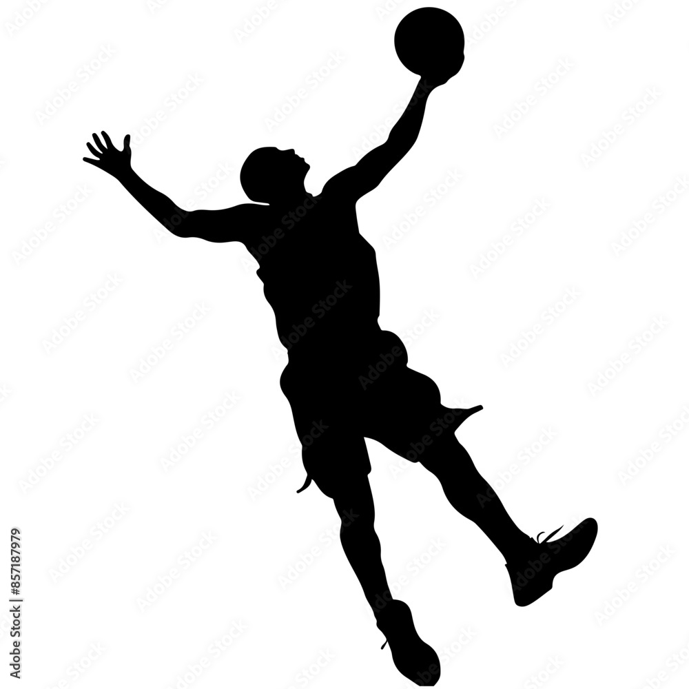 Sticker basketball sihouette