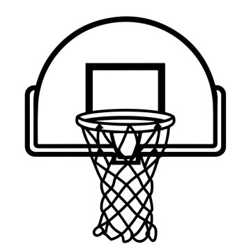 black and white basketball hoop clip art preview
