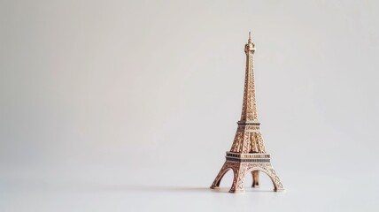 Eiffel Tower miniature on plain background