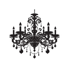 chandelier vector illustration icon silhouette style