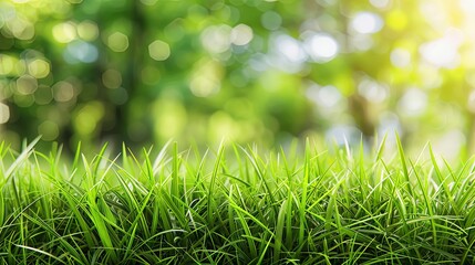 Obraz premium Lush Green Garden Grass in Close-Up
