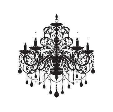 chandelier vector illustration icon silhouette style