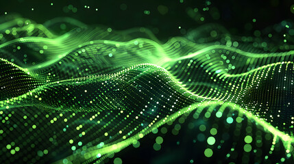 abstract green background with particles