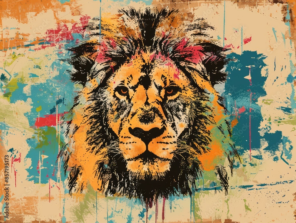 Poster lion head