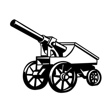 black cannon on wheels clip art preview