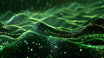 abstract green background with particles