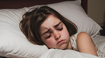 Girl Sleeping While Having a Nightmare