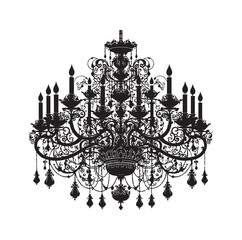 chandelier vector illustration icon silhouette style