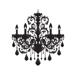 chandelier vector illustration icon silhouette style