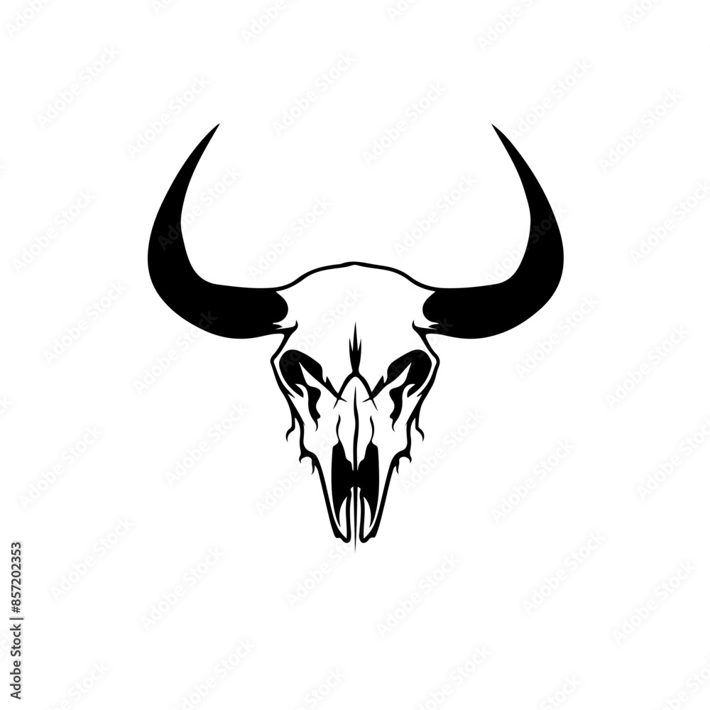 Sticker bull skull