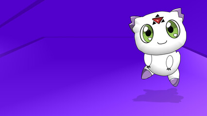 Calumon Character on Dark Purple Geometric Background