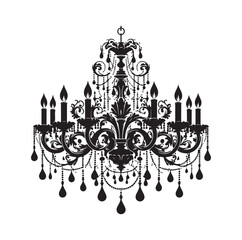 chandelier vector illustration icon silhouette style