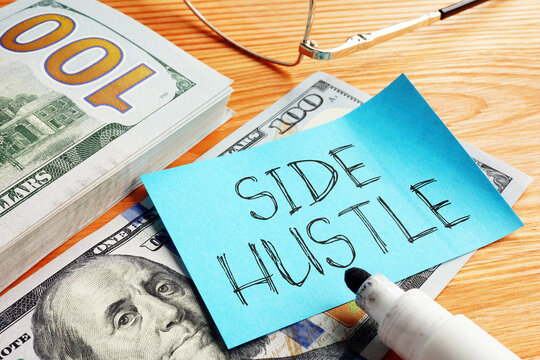 Side hustle is shown using the text