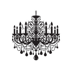 chandelier vector illustration icon silhouette style