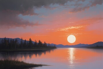 sunset over the river