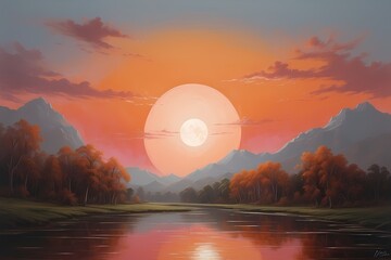 sunrise over the lake