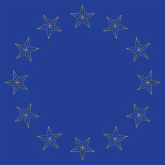 Fototapeta premium The wreath of stars of EU .European Union sign.Flag of Europe, European Union. Vector illustration 