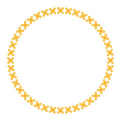 Abstract Floral Empty Round Embroidery Frame Border