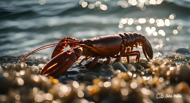 Lobster in the sea.