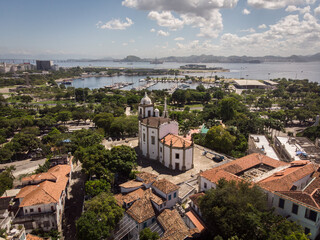Fototapeta premium Drone view of Historics churches in Rio de Janeiro, Brazil