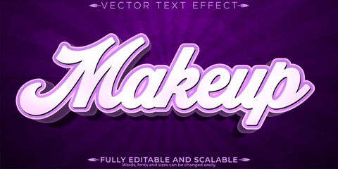Makeup text effect, editable cosmetics and beauty customizable font style