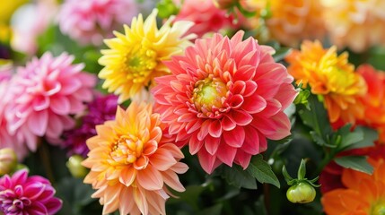 Elegant flowers blooming in vibrant hues