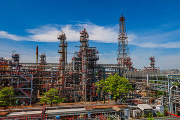 Oil​ refinery​ and​ plant and tower column of Petrochemistry industry in oil​ and​ gas​