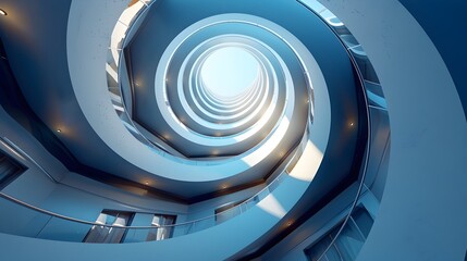 Fototapeta premium Captivating Spiral Architectural Phenomenon A Futuristic 3D Rendered Masterpiece