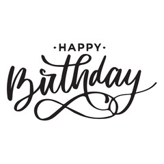 Happy Birthday Calligraphy lettering card. Vector calligraphy isolated on white background
