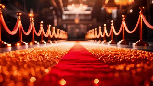 The Exclusive Entrance at a Film Festival Event is Marked by the Red Carpet. Concept Event Planning, Film Festivals, Red Carpet, VIP Access, Exclusive Entrances