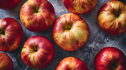 fresh apple top down view background poster 