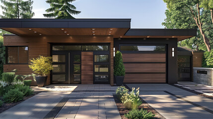 Fototapeta premium Picture of a modern garage door system
