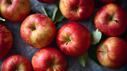 fresh apple top down view background poster