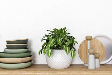 Kitchen decors for blogs, 3d render