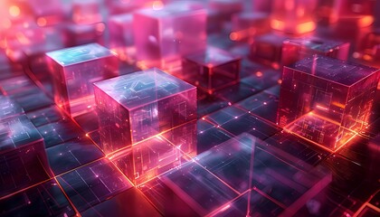 Blockchain Transparency Grid, transparent grid overlay symbolizing the transparency of transactions in a blockchain network, 
