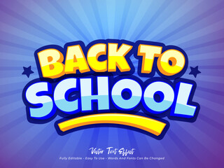 3d text effect Back to school with bold style