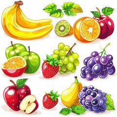 Colorful Arrangement of Fresh Fruits