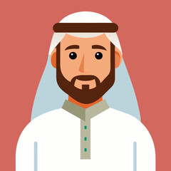 A representation of a traditional Middle Eastern man in a Thobe and Keffiyeh attire