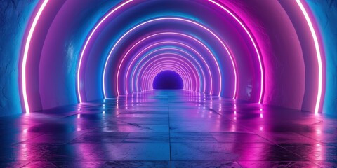 Neon Tunnel of Light