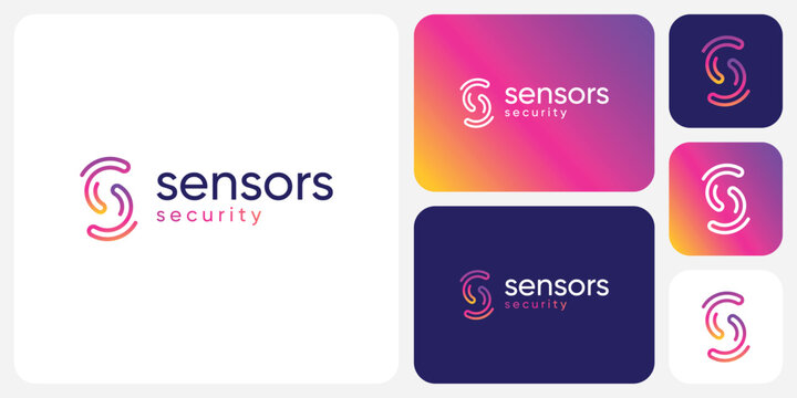 Curved letter S initial line vector logo design with a modern, simple, clean and abstract style.