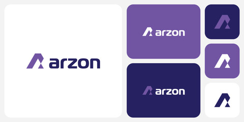 Geometric letter A vector logo design with a modern, simple, clean and abstract style.