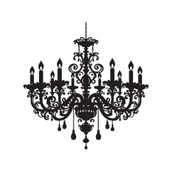 chandelier vector illustration icon silhouette style