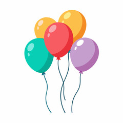 Colorful Balloons Cluster Vector Illustration for Celebratory Events and Festivities