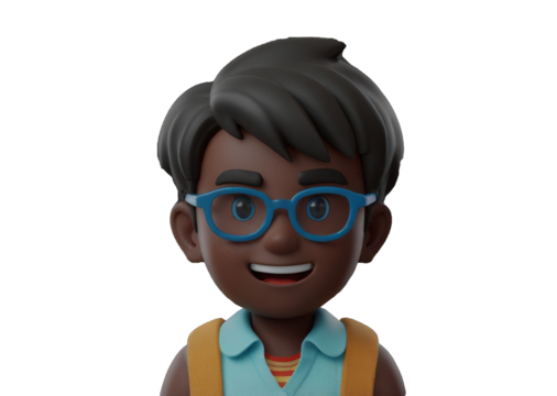 3d image of a boy for design, transparent background