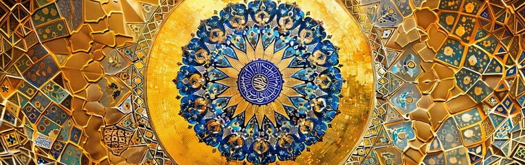 Ornate Islamic Ceramic Plate with Luxurious Detail