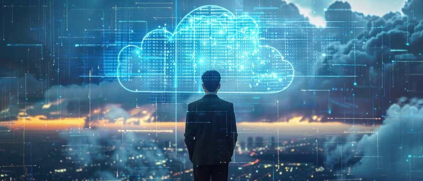 A tech expert presenting cloud technology advancements