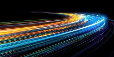 Abstract Light Trails on a Dark Background