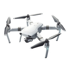 Modern drone camera isolated on transparent background