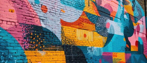 Fototapeta premium A vibrant street art mural on an urban wall
